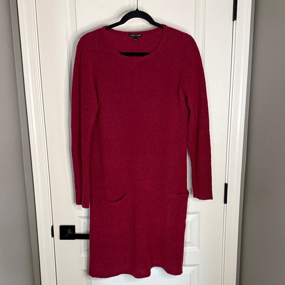 Eileen Fisher Rich Red Long Sleeve Dress